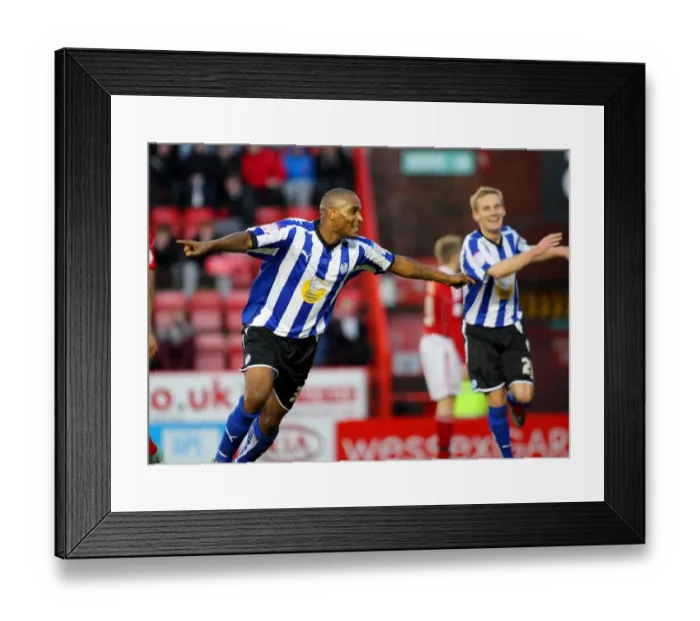 Framed Print : Bristol City's Clinton Morrison: Euphoric FA Cup Victory Celebration vs. Sheffield Wednesday (08.01.2011)