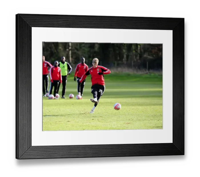 Framed Print : Bristol City First Team: Gearing Up for the Pitch - January 2011 Training