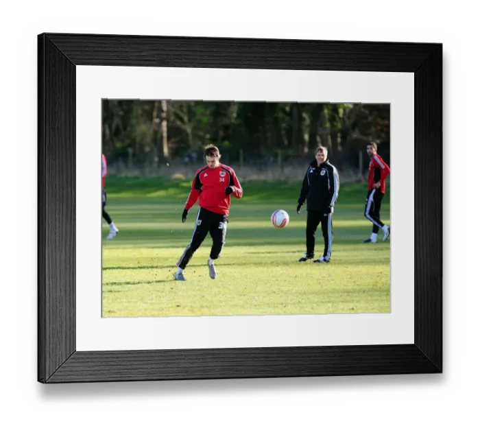 Framed Print : Bristol City First Team: Kicking Off the New Year - Training Session, January 1, 2011