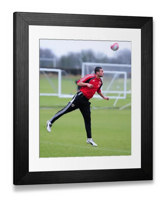 Framed Print : Behind the Scenes: Gearing Up for Season 10-11 - Bristol City First Team Training (January 13, 2011)