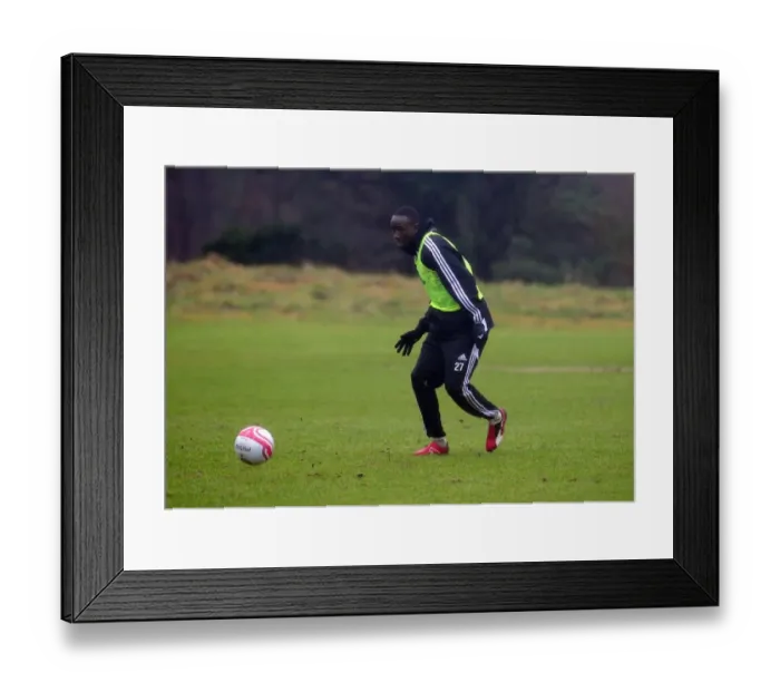 Framed Print : Bristol City First Team: Gearing Up for Season 10-11 - January 13, 2011 Training Session