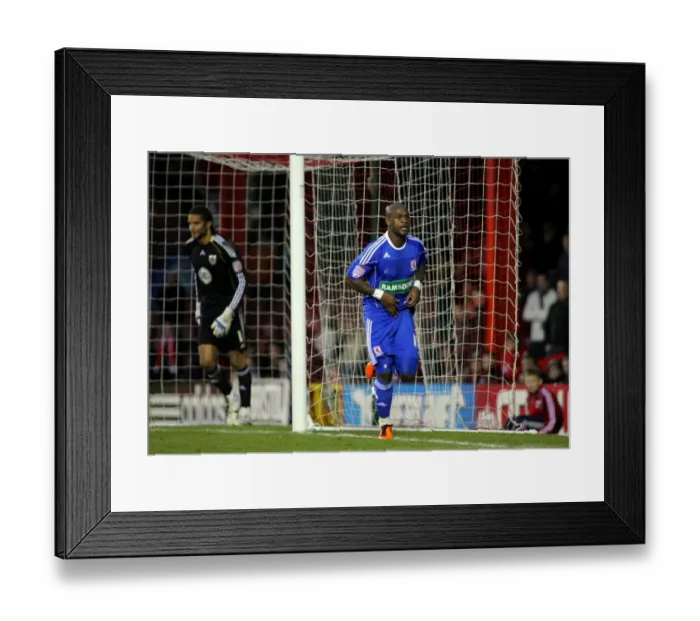 Framed Print : Leroy Lita's Goal Celebration: Bristol City vs. Middlesbrough, Championship Match, Ashton Gate Stadium (15 / 01 / 2011)