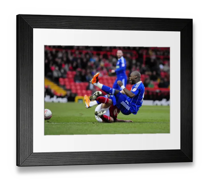 Framed Print : Bristol City vs. Middlesbrough: Lee Johnson vs. Leroy Lita - Intense Championship Clash at Ashton Gate Stadium (January 15, 2011)