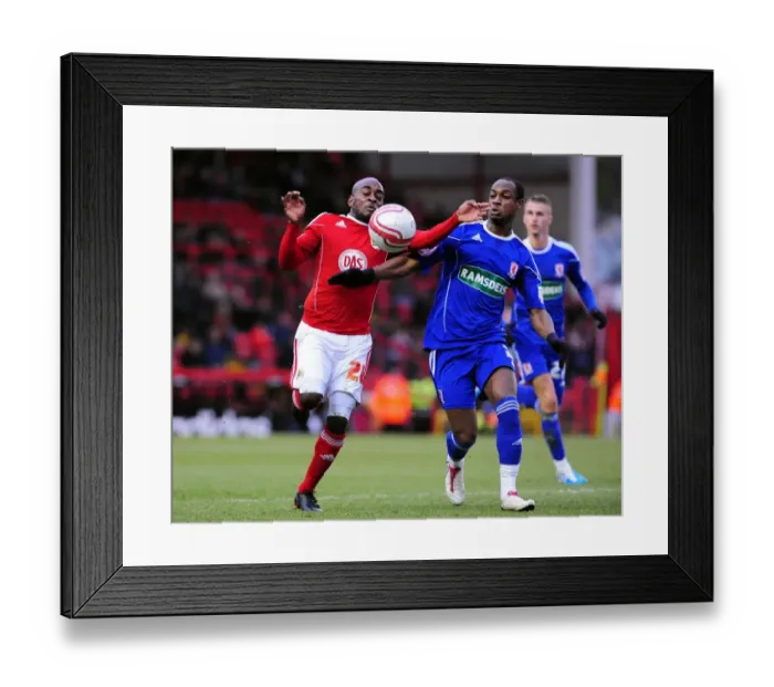 Framed Print : Bristol City vs. Middlesbrough: Intense Battle Between Jamal Campbell-Ryce and Justin Hoyte in Championship Match Framed Print : Bristol City vs. Middlesbrough: Intense Battle Between Jamal Campbell-Ryce and Justin Hoyte in Championship Match