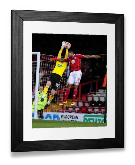 Framed Print : Battling for Control: Marvin Elliott vs. Jason Steele in the Intense Championship Showdown between Bristol City and Middlesbrough (January 15, 2011) Framed Print : Battling for Control: Marvin Elliott vs. Jason Steele in the Intense Championship Showdown between Bristol City and Middlesbrough (January 15, 2011)