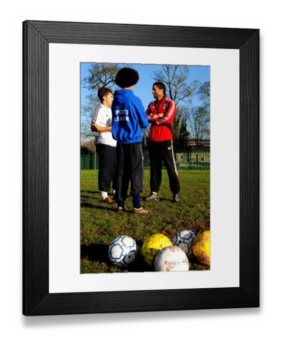 Framed Print : David James of Bristol City Football Club at Ashton Park School - Season 10-11