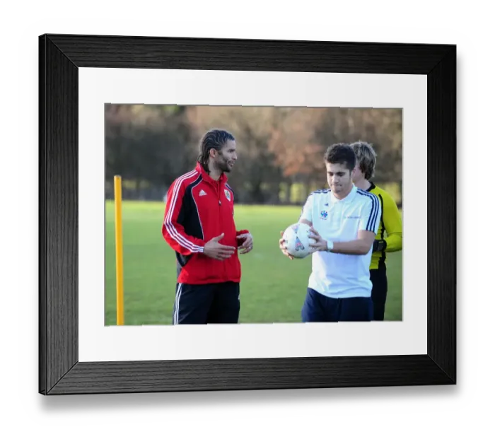 Framed Print : Bristol City First Team at Ashton Park School with David James - Season 10-11 Framed Print : Bristol City First Team at Ashton Park School with David James - Season 10-11