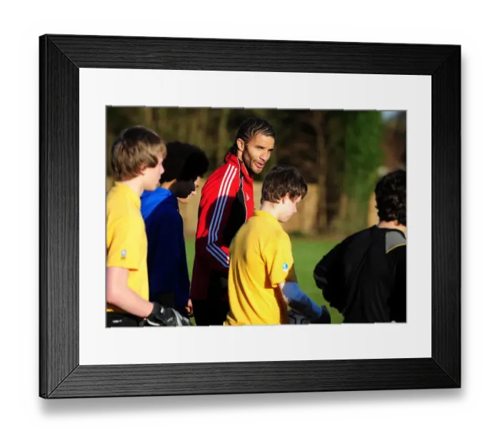Framed Print : David James Inspires Students at Ashton Park School with Bristol City FC First Team - Season 10-11