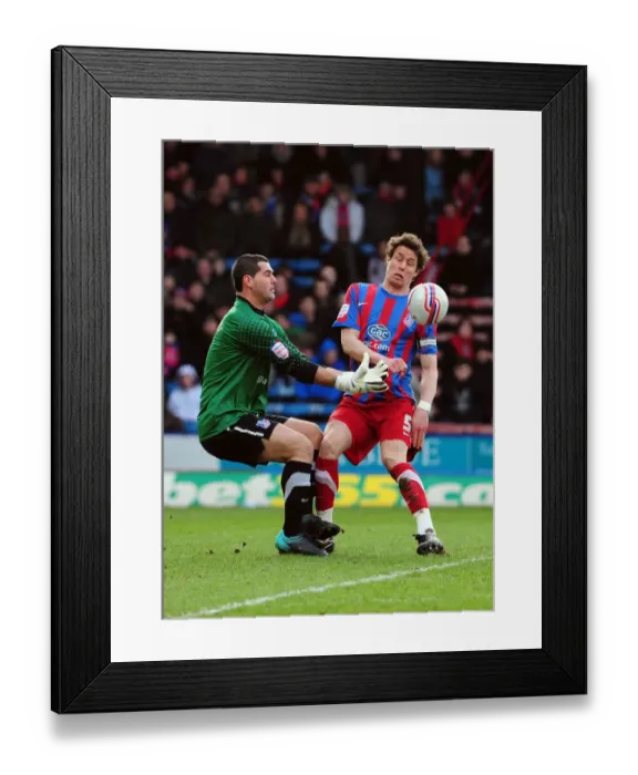 Framed Print : Clash at Selhurst Park: Speroni and McCarthy Battle for the Ball, Championship Match between Crystal Palace and Bristol City (22 / 01 / 2011)