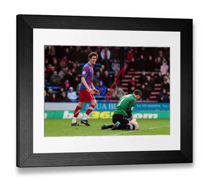 Framed Print : Clash at Selhurst Park: Speroni and McCarthy's Duel for the Ball, Championship Showdown between Crystal Palace and Bristol City (January 22, 2011)