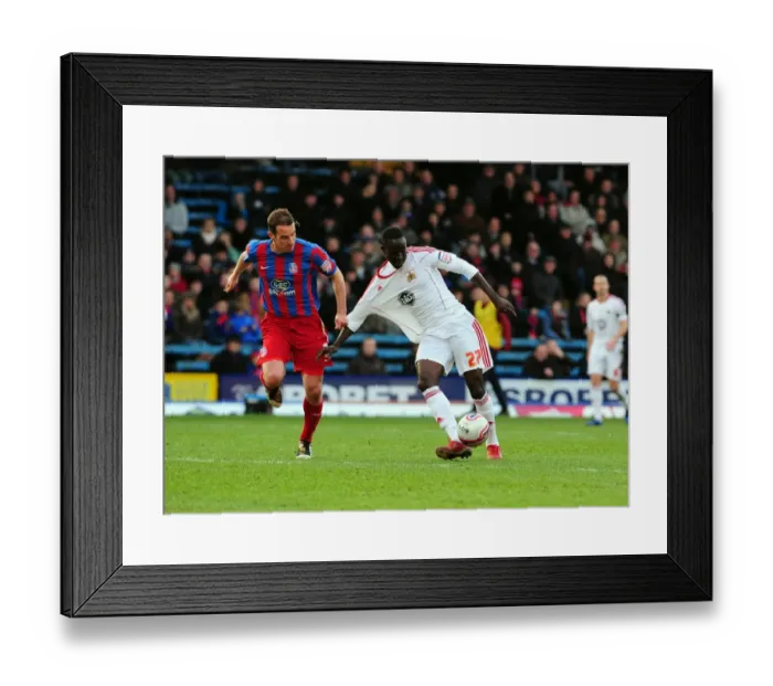Framed Print : Adomah vs. Wright: Intense Battle for Ball Possession in Crystal Palace vs. Bristol City Championship Clash, Selhurst Park, 2011