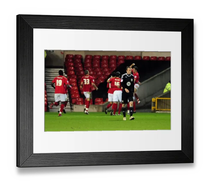 Framed Print : David Clarkson of Bristol City Looks On as Nottingham Forest Celebrate, January 2011 Championship Football Match Framed Print : David Clarkson of Bristol City Looks On as Nottingham Forest Celebrate, January 2011 Championship Football Match