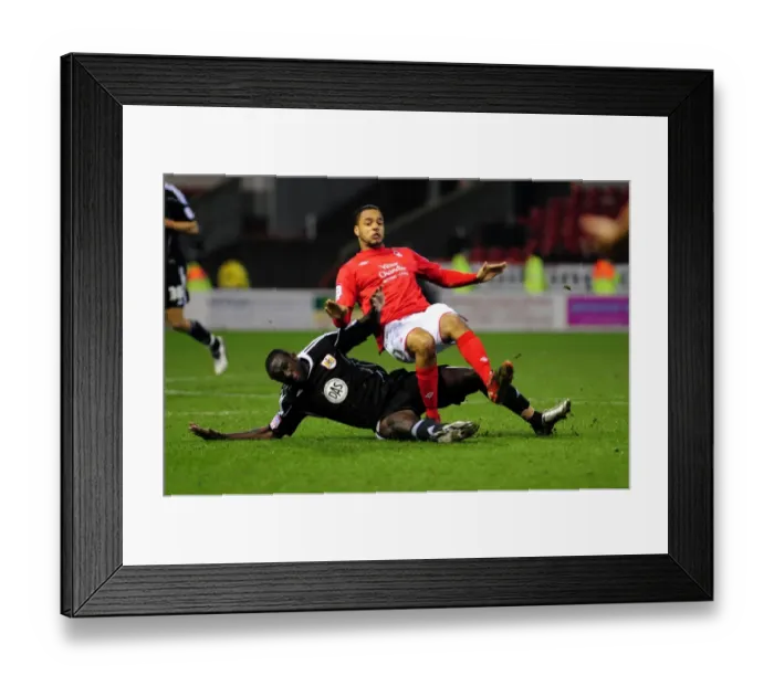 Framed Print : McGoldrick Foul by Stewart: Forest vs. Bristol City, 2011
