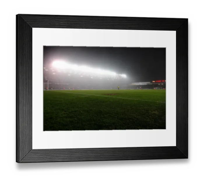 Framed Print : Misty Ashton Gate: Bristol City vs Swansea City, Championship Football Match, 01 / 02 / 2011