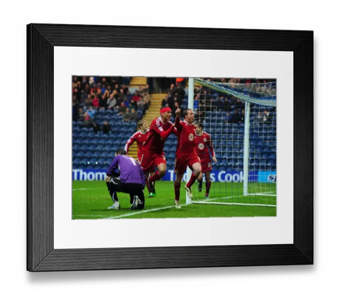 Framed Print : Bristol City's David Clarkson Scores Championship Goal Against Preston North End (05 / 02 / 2011)