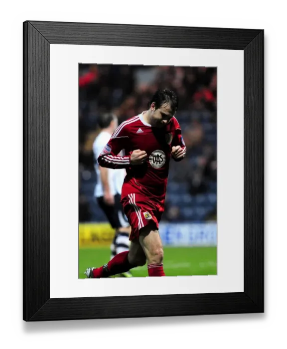 Framed Print : Brett Pitman's Goal Celebration: Preston v Bristol City Championship Clash (05 / 02 / 2011) Framed Print : Brett Pitman's Goal Celebration: Preston v Bristol City Championship Clash (05 / 02 / 2011)