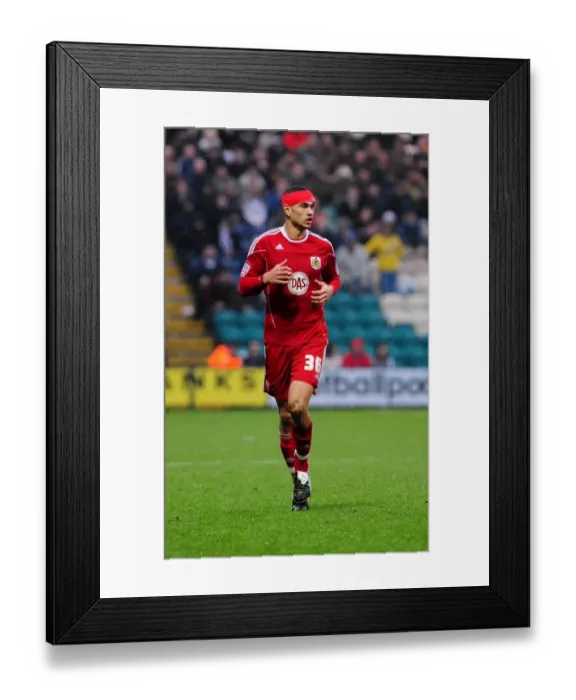 Framed Print : Steven Caulker's Intense Face-Off: Championship Showdown at Deepdale Stadium (Preston vs. Bristol City, 05 / 02 / 2011)