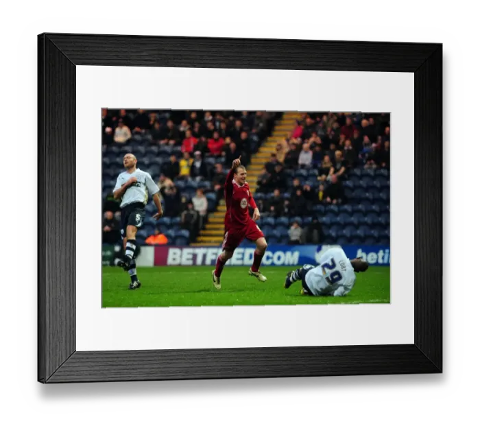 Framed Print : David Clarkson's Thrilling Goal Celebration: Preston North End vs. Bristol City (Championship, 2011)