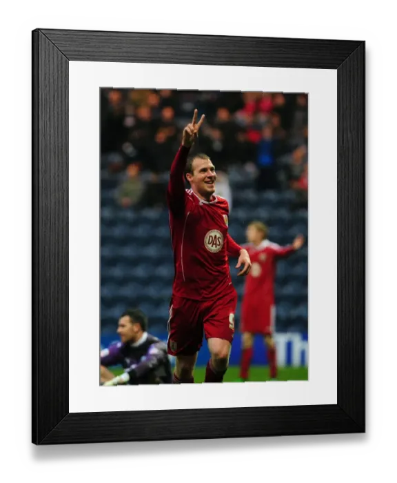 Framed Print : Thrilling Moment: David Clarkson's Euphoric Goal Celebration for Bristol City vs. Preston North End (Championship 2011) Framed Print : Thrilling Moment: David Clarkson's Euphoric Goal Celebration for Bristol City vs. Preston North End (Championship 2011)