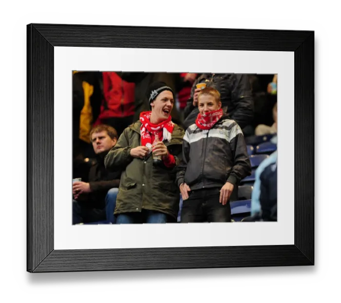 Framed Print : Championship Showdown: Passionate Bristol City Fans at Preston North End (05 / 02 / 2011)