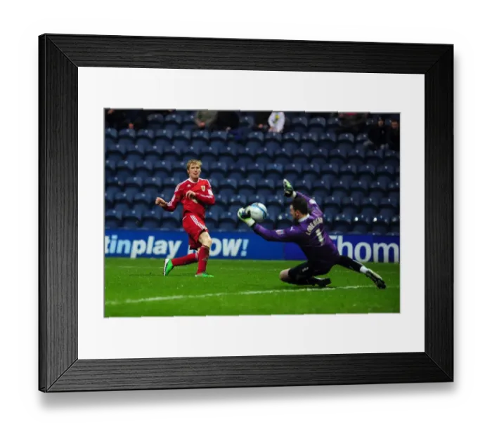 Framed Print : Drama at Deepdale: Keogh's Shot Saved, Clarkson Scores for Bristol City against Preston Framed Print : Drama at Deepdale: Keogh's Shot Saved, Clarkson Scores for Bristol City against Preston