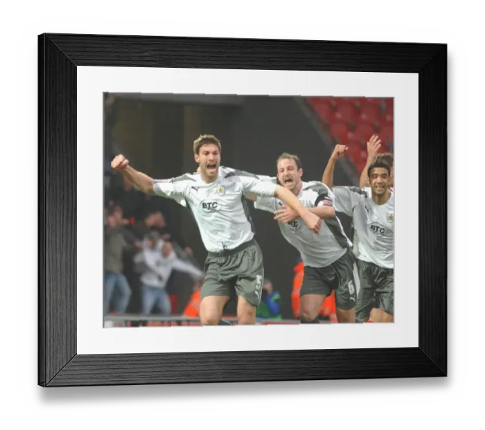 Framed Print : Jamie McCombe and Louis Carey Celebrating a Goal