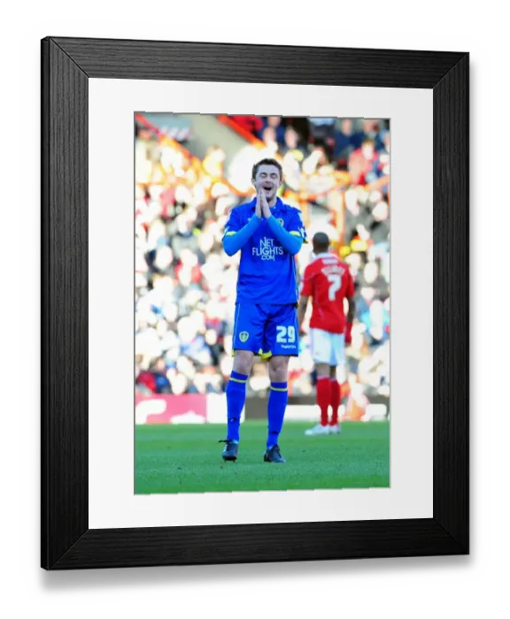 Framed Print : Celebration at Ashton Gate: McCartney and Snodgrass Rejoice Over Leeds United's Goal vs. Bristol City (Championship 2011)