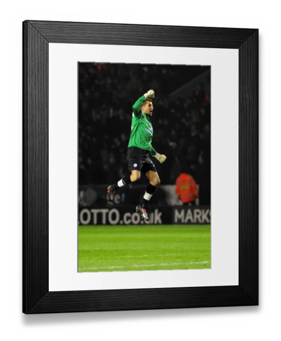 Framed Print : Leicester City's Ricardo Celebrates Opening Goal vs. Bristol City (Championship, 18 / 02 / 2011) Framed Print : Leicester City's Ricardo Celebrates Opening Goal vs. Bristol City (Championship, 18 / 02 / 2011)