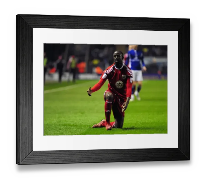 Framed Print : Adomah in Action: Leicester City vs. Bristol City, Championship Football Match, 18 / 02 / 2011 Framed Print : Adomah in Action: Leicester City vs. Bristol City, Championship Football Match, 18 / 02 / 2011