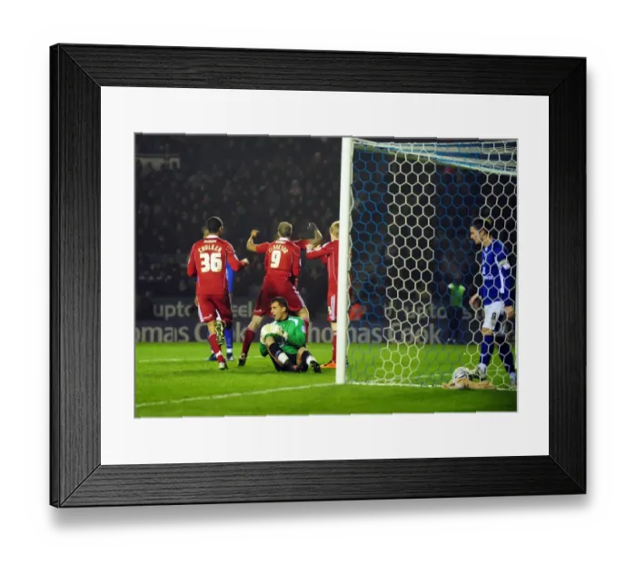 Framed Print : Dramatic Equalizer: Marvin Elliott's Goal Saves the Day for Bristol City against Leicester City in Championship Clash (18 / 02 / 2011)