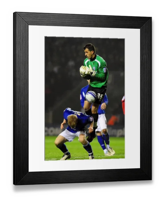 Framed Print : Ricardo's Fumbled Cross: A Pivotal Moment in Leicester City vs. Bristol City Championship Match, 2011