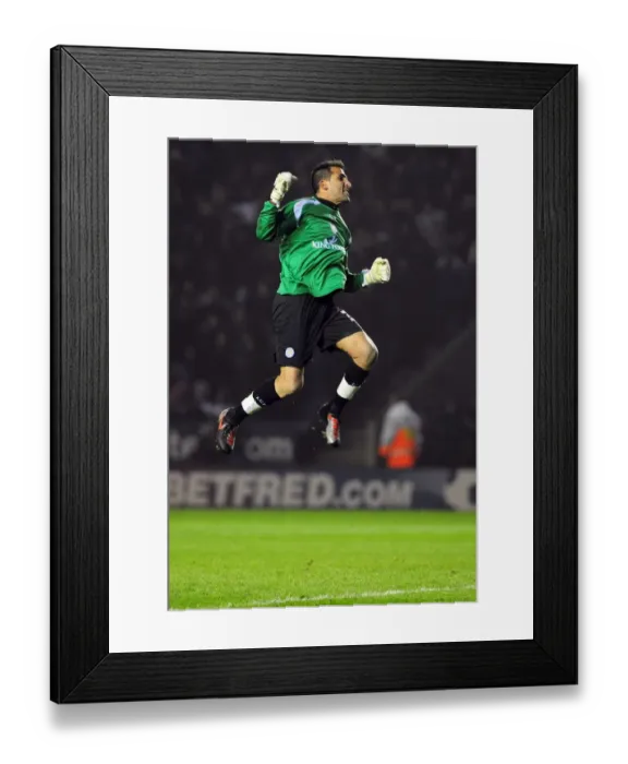Framed Print : Ricardo's Euphoria: Waghorn's Championship-Winning Goal for Leicester City vs. Bristol City (18 / 02 / 2011)