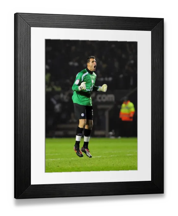 Framed Print : Ricardo's Jubilation: Waghorn's Goal Seals Leicester City Victory Over Bristol City (18 / 02 / 2011) Framed Print : Ricardo's Jubilation: Waghorn's Goal Seals Leicester City Victory Over Bristol City (18 / 02 / 2011)