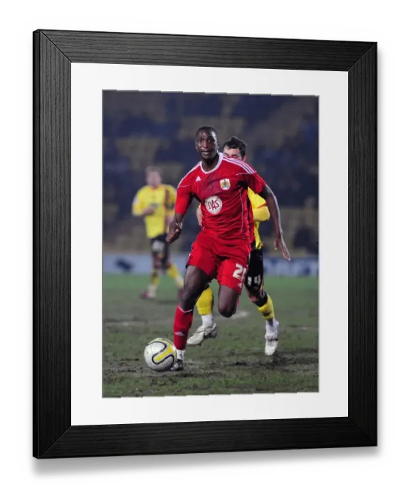 Framed Print : Kalifa Cisse in Action: Watford vs. Bristol City Championship Clash at Vicarage Road Stadium (22 / 02 / 2011) Framed Print : Kalifa Cisse in Action: Watford vs. Bristol City Championship Clash at Vicarage Road Stadium (22 / 02 / 2011)