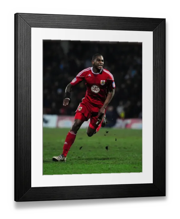 Framed Print : Marvin Elliott's Brace: Championship Clash at Vicarage Road - Bristol City vs. Watford, 2011 Framed Print : Marvin Elliott's Brace: Championship Clash at Vicarage Road - Bristol City vs. Watford, 2011