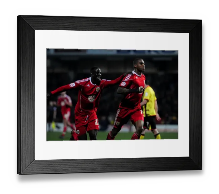 Framed Print : Championship Showdown: Marvin Elliott's Brace - Bristol City at Vicarage Road vs. Watford (22 / 02 / 2011) Framed Print : Championship Showdown: Marvin Elliott's Brace - Bristol City at Vicarage Road vs. Watford (22 / 02 / 2011)