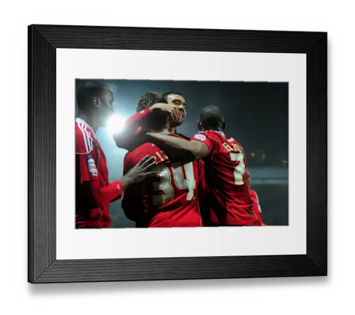 Framed Print : Brett Pitman Scores the Winner: Watford vs. Bristol City, Championship 2011