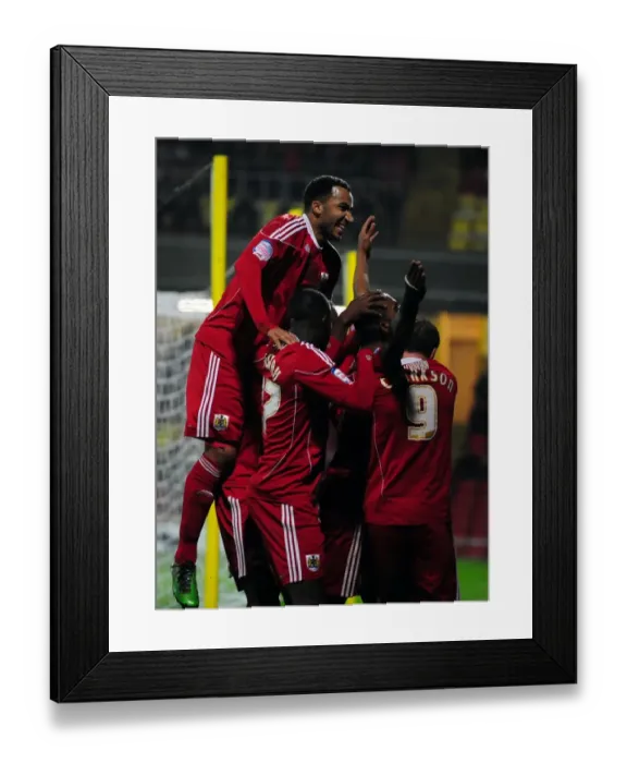 Framed Print : Marvin Elliott's Brace: Watford vs. Bristol City Championship Clash, 2011 - Vicarage Road Stadium Framed Print : Marvin Elliott's Brace: Watford vs. Bristol City Championship Clash, 2011 - Vicarage Road Stadium