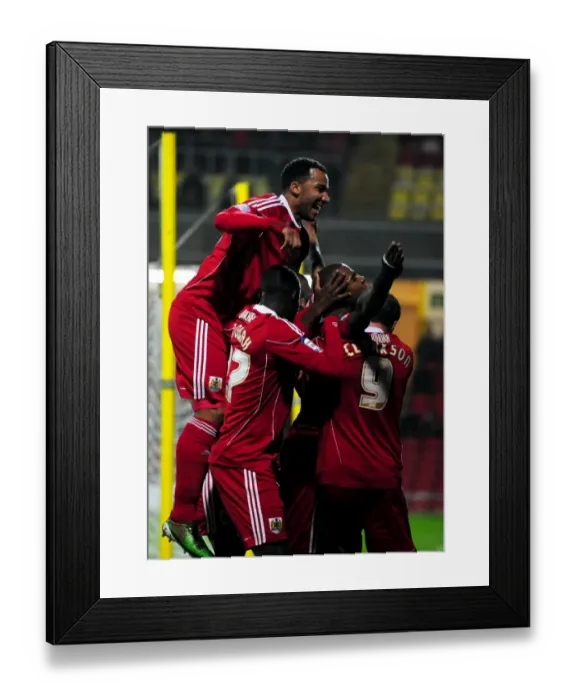 Framed Print : Championship Showdown: Marvin Elliott's Brace for Bristol City at Vicarage Road (2011) Framed Print : Championship Showdown: Marvin Elliott's Brace for Bristol City at Vicarage Road (2011)