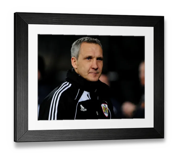 Framed Print : Championship Showdown: Keith Miljen Leads Bristol City Against Watford (22 / 02 / 2011)