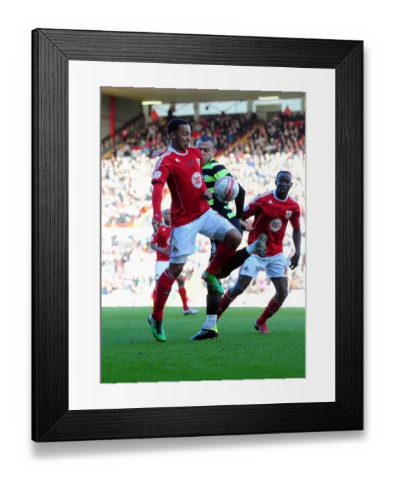 Framed Print : Intense Rivalry: Maynard vs. Gordon in the Championship Clash between Bristol City and Scunthorpe United, February 2010