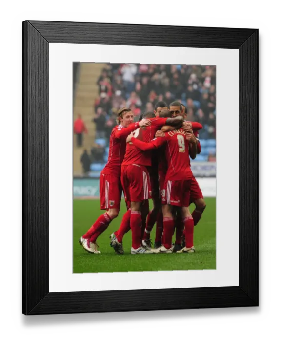 Framed Print : Bristol City's Lewin Nyatanga Scores Second Goal vs Coventry City - Championship Match, 05 / 03 / 2011