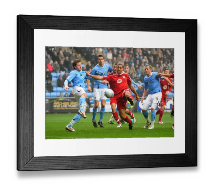 Framed Print : Bristol City's Lewin Nyatanga Scores the Second Goal vs. Coventry City (05 / 03 / 2011)