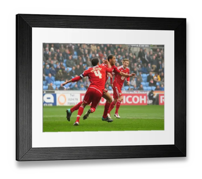 Framed Print : Bristol City's Lewin Nyatanga Scores His Second Goal vs. Coventry City (05 / 03 / 2011) Framed Print : Bristol City's Lewin Nyatanga Scores His Second Goal vs. Coventry City (05 / 03 / 2011)