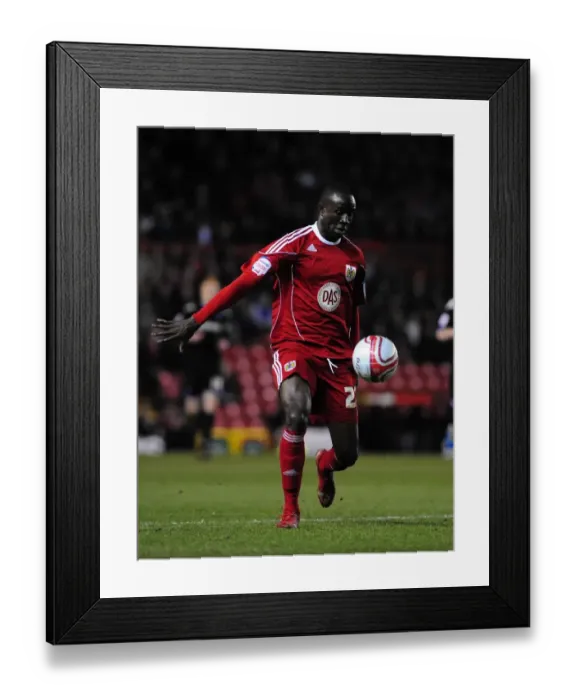 Framed Print : Albert Adomah Scores the Championship-Winning Goal for Bristol City Against Portsmouth on March 8, 2011