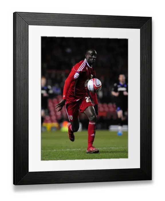 Framed Print : Adomah Scores: Bristol City vs Portsmouth, Championship Match at Ashton Gate Stadium (08 / 03 / 2011)