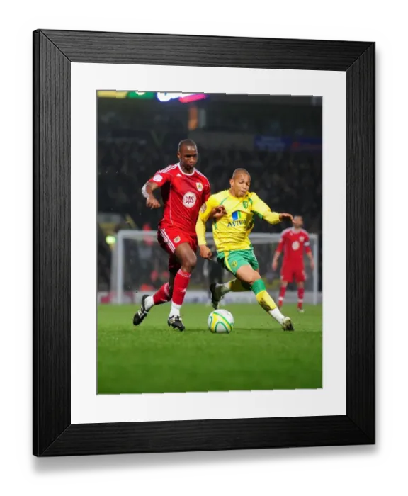 Framed Print : Battling for Supremacy: Cisse vs. Jackson in Norwich City vs. Bristol City Championship Clash, 14 / 03 / 2011 Framed Print : Battling for Supremacy: Cisse vs. Jackson in Norwich City vs. Bristol City Championship Clash, 14 / 03 / 2011
