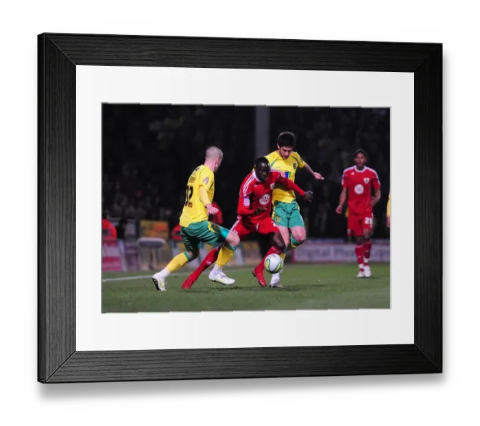 Framed Print : Adomah's Determined Run: Norwich City vs. Bristol City, Championship, 14 / 03 / 2011