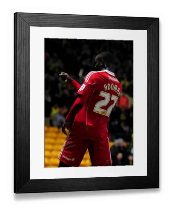 Framed Print : Adomah's Goal: Norwich City vs. Bristol City, 14-3-2011 - Championship Football Match