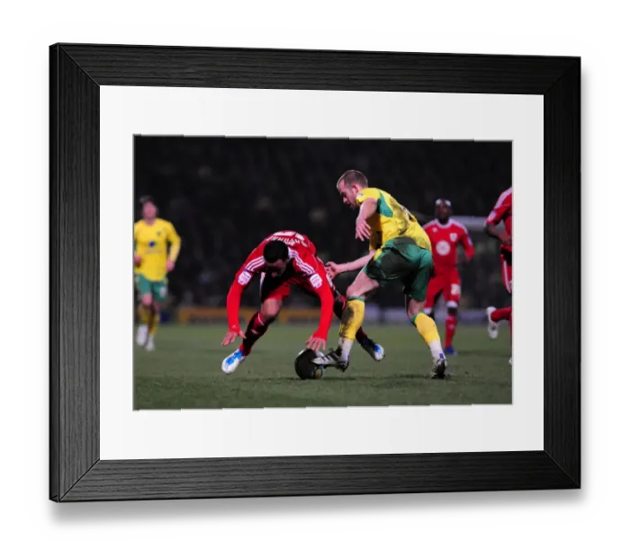Framed Print : Maynard vs. Fox: A Championship Showdown - Norwich City vs. Bristol City, 14 / 03 / 2011